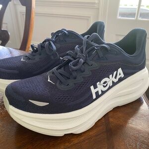 Hoka Bondi 9, Size 10, Varsity Navy/White Running Shoe